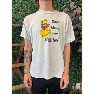 vtg 80s MONTE TEQUILA MASCOT Tee Medium // summer liquor beer party casual bar